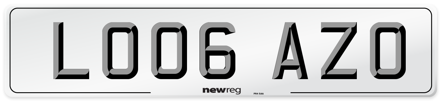 LO06 AZO Number Plate from New Reg